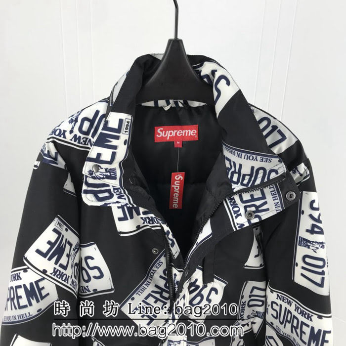 SUPREME 18Aw SuP車牌 麵包羽絨服 超級厚重 防風斜紋純棉 羽絨服 男女同款 ydi2563